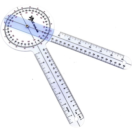 A2Z SCILAB Plastic 12" Goniometer 360 Degree Physical Therapy Angle Protractor A2Z-ZR677